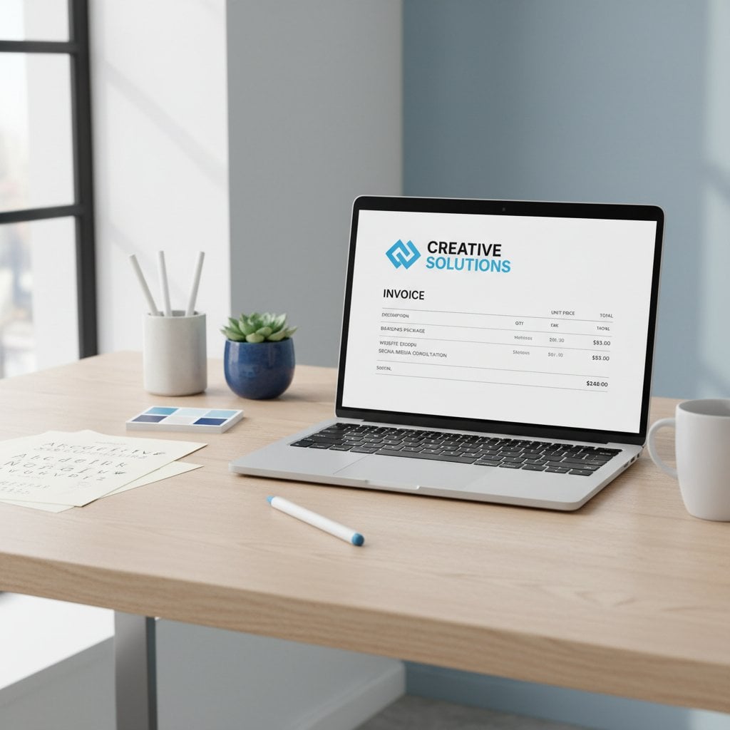 Professional invoice templates with modern design elements for freelancers and small businesses