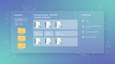 BlueInvoice dashboard showing organized invoice storage for freelancers and small businesses