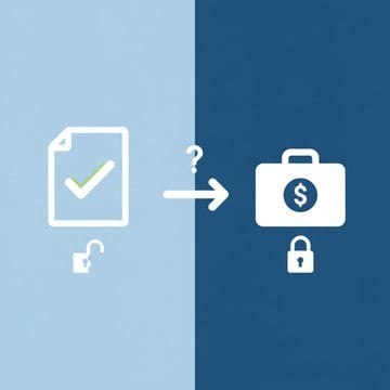 Modern illustration comparing free and paid invoice software options with balanced scales, digital elements, and professional workspace aesthetic.