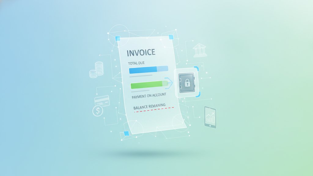 Illustration of payment on account, showing money received and held as an unallocated credit before being matched to customer invoices.
